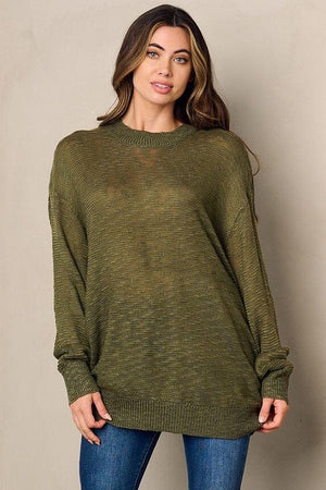 Open image in slideshow, Tunic Lightweight Long Sleeve Sweater
