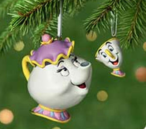 Hallmark Keepsake Disney Mrs. Potts and Chip Ornament Set New in Box