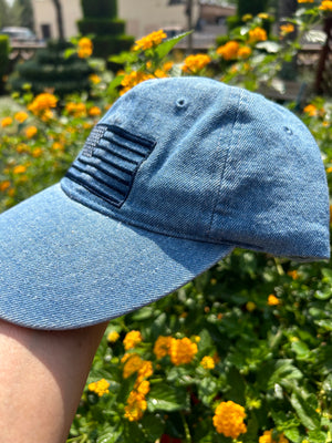 Denim Blue American Flag Cap