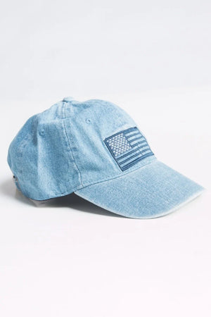 Denim Blue American Flag Cap