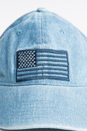 Denim Blue American Flag Cap