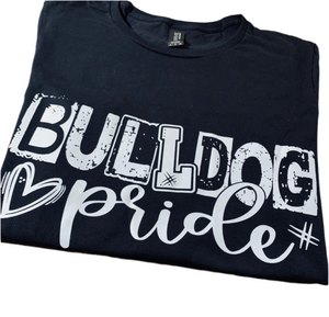 Bulldog Sports Logo Black with White Lettering T-Shirt