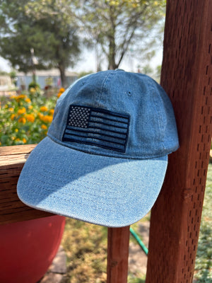 Denim Blue American Flag Cap