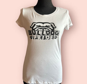 Open image in slideshow, Bulldog Sports Logo White with Black Lettering Tee Shirt
