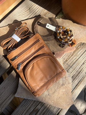 Open image in slideshow, Cowhide Leather Crossbody Cell Handbag
