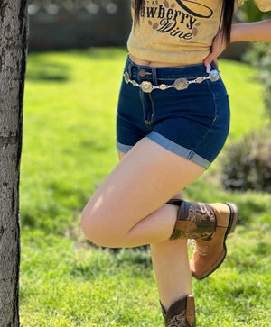Denim High Rise Classic Shorts