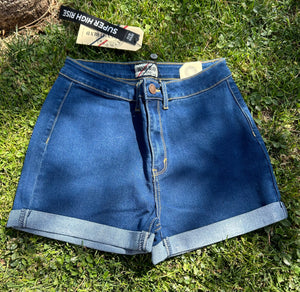 Dark Classic Denim High Rise Shorts