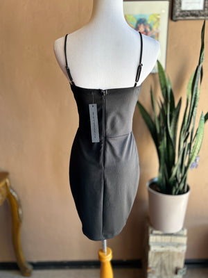 Black Bustier Design Spaghetti Mini Dress