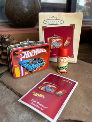 Open image in slideshow, Hallmark Hot Wheels Lunchbox Set Keepsake Ornament New in Box
