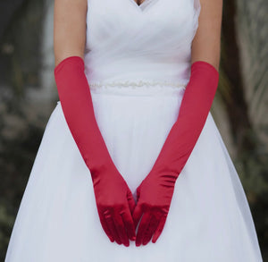 Open image in slideshow, Satin Special Occasion Above the Elbow Gloves
