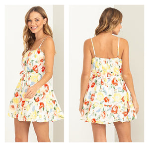 Open image in slideshow, White Floral Mini Dress
