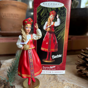Barbie doll in Russian traditional dress Keepsake the Label Ornament