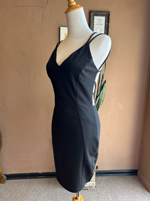 Black Shimmer Mini Cocktail Dress