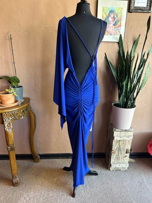 Royal Blue One Sleeve Special Occasion Maxi Dress