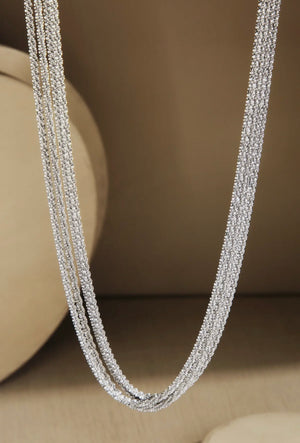 Silvertone  multi strand necklace 