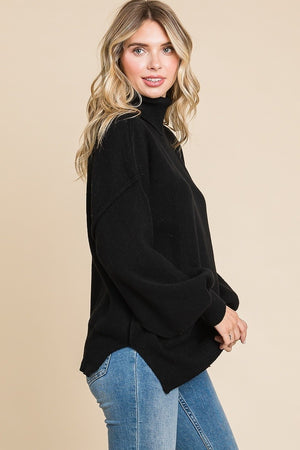 Black Oversized Turtleneck Sweater no