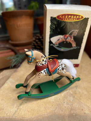 From the Hallmark Rocking Horse Collection this keepsake ornament is new in its original box and a great gift idea!