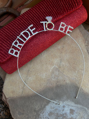 Rhinestone Silvertone Bride to Be Headband
