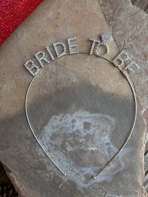 Rhinestone Silvertone Bride to Be Headband