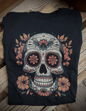 Day of the Dead Skull Design Graphic T-Shirt