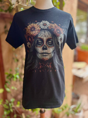 Day of the Dead Skull Design Graphic T-Shirt