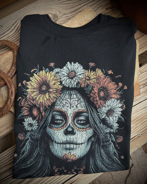 Day of the Dead Skull Design Graphic T-Shirt