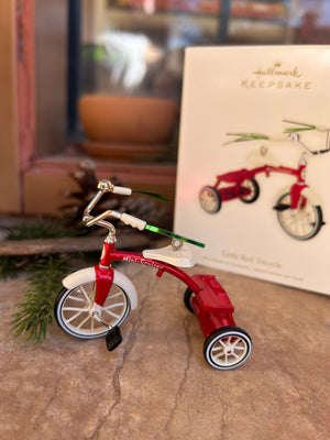 2008 Hallmark Keepsake and nostalgic Ornament A small red tricycle ornament made by Hallmark new in box 