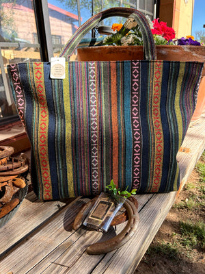 Open image in slideshow, Western Navajo Tribal Canvas Tote Bag
