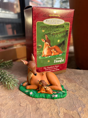 Bambi and her newborn prince laying in the pasture a beautiful disney theme keepsake ornament by Hallmark