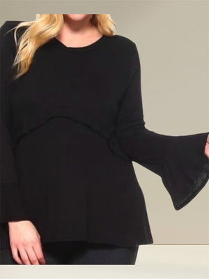Open image in slideshow, Black Plus Long Sleeve Tunic Top  Size
