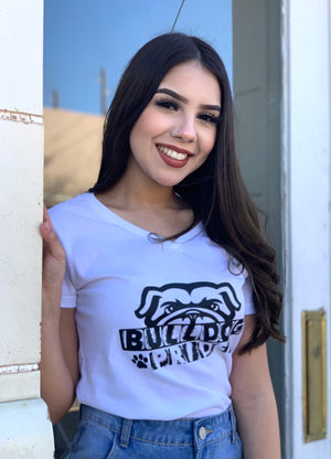 Bulldog White Graphic Tee Shirt