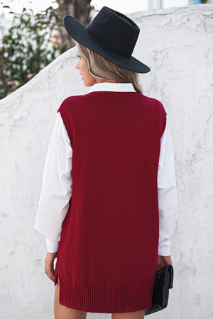 Red Pullover Sweater Vest