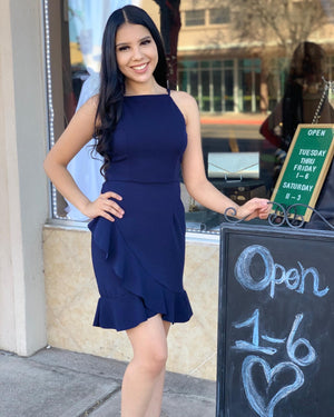 Navy Blue Cocktail Dress