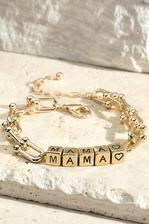 Open image in slideshow, Mama Letter Bracelets
