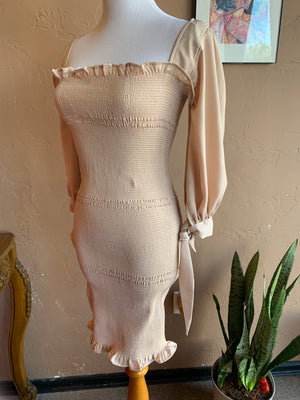 Smocked Quarter Sleeve mini dress