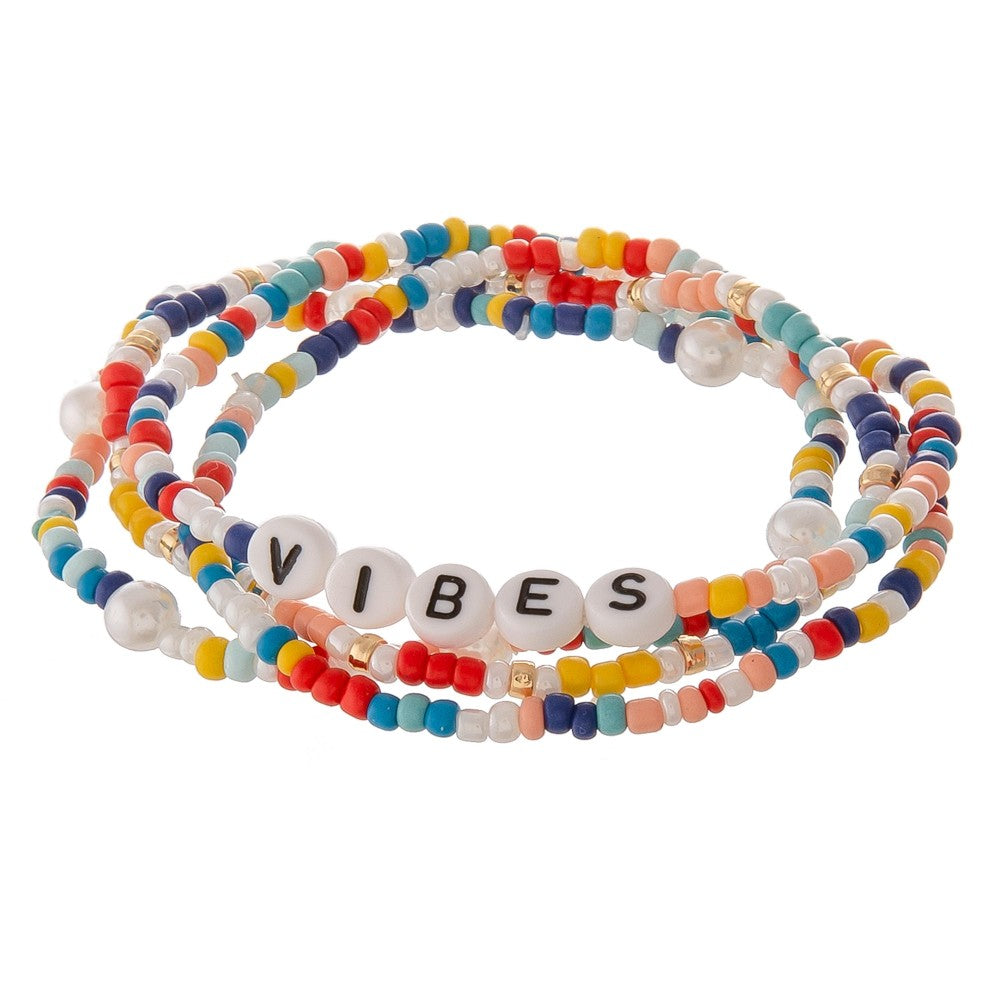 Multi Color seed bracelet “Vibes”
