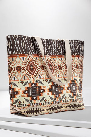 Open image in slideshow, Rust Ethnic Print Tote Bag
