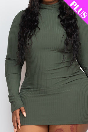 Plus Mockneck Mini Dresses