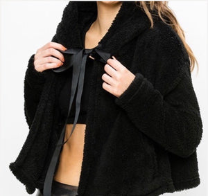 Open image in slideshow, Black Teddy Bear Coat
