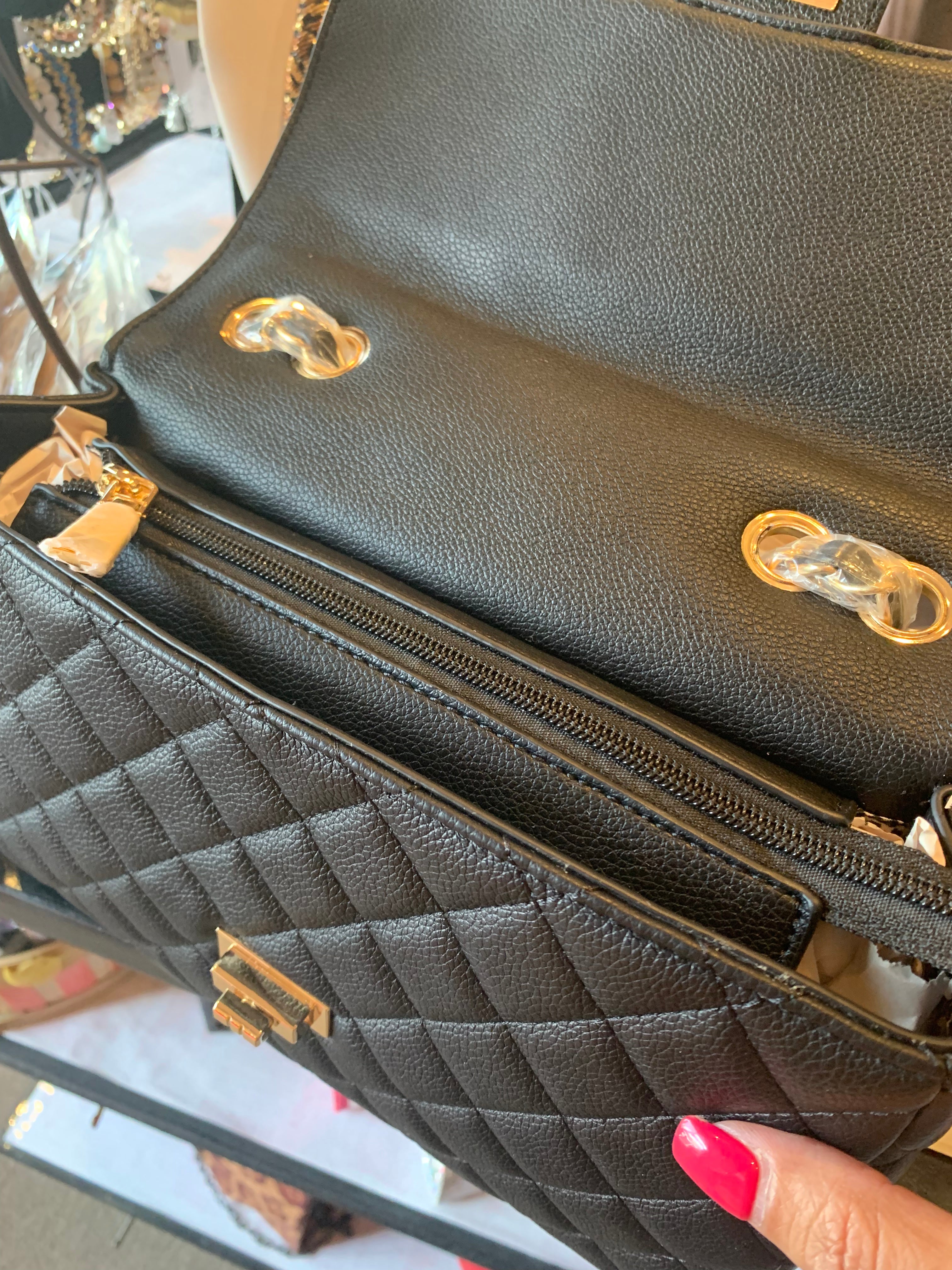 Classic Quilted Vegan Shoulder Handbags