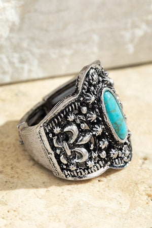 Turquoise Blossom Natural Stone Ring