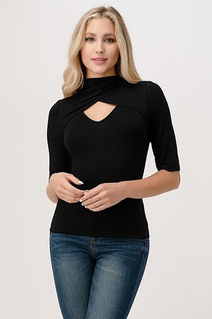 Open image in slideshow, Black Open Twist Front Top
