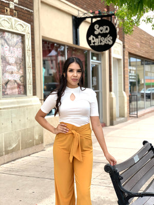 Mustard Front Wrap Pants
