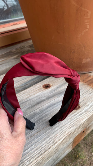 Burgundy Knotted Headband