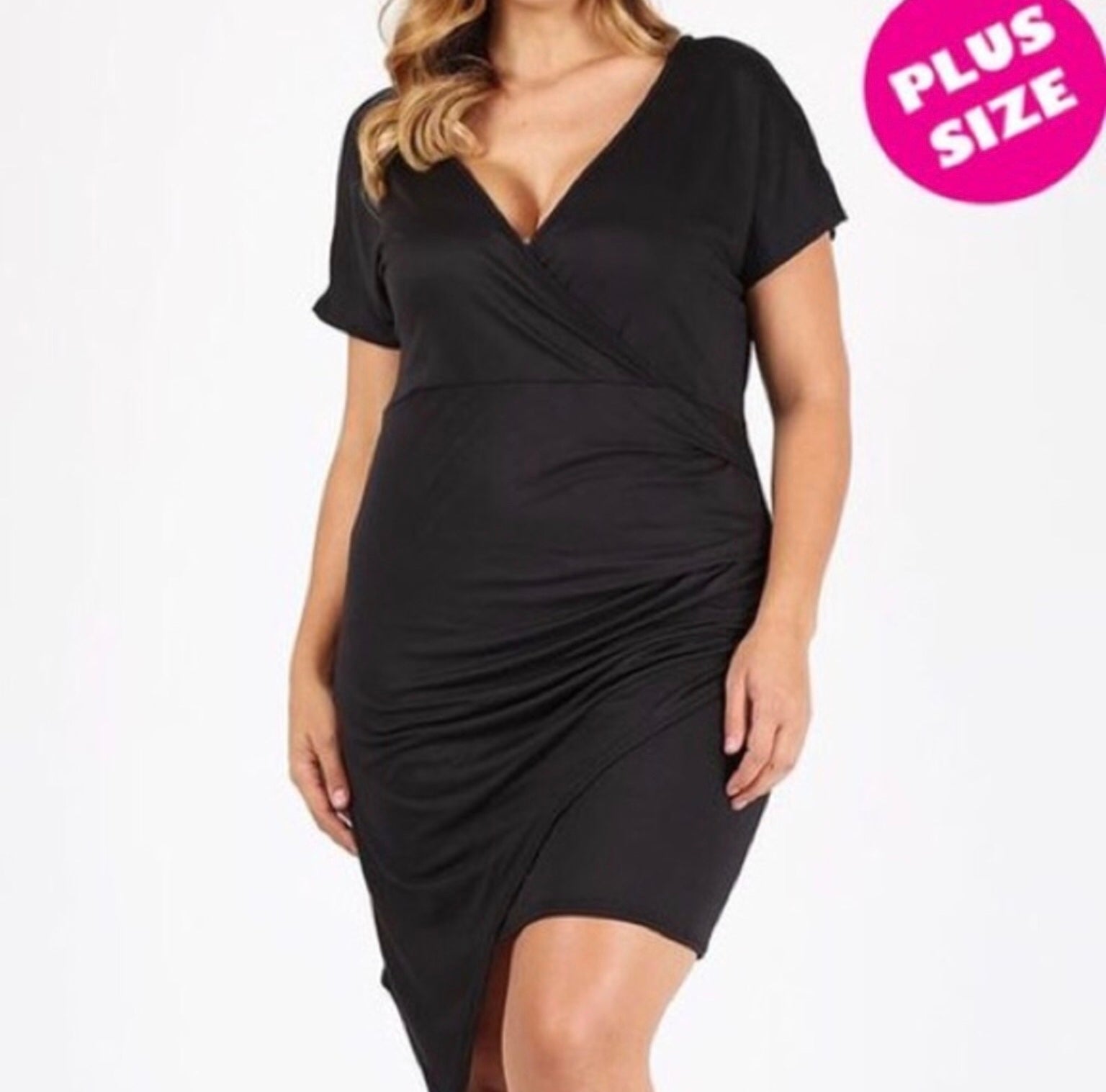 Black Plus Size Mini Dress
