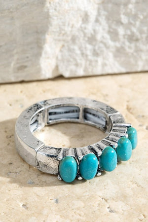 Open image in slideshow, Turquoise Blue Natural Stretch Ring
