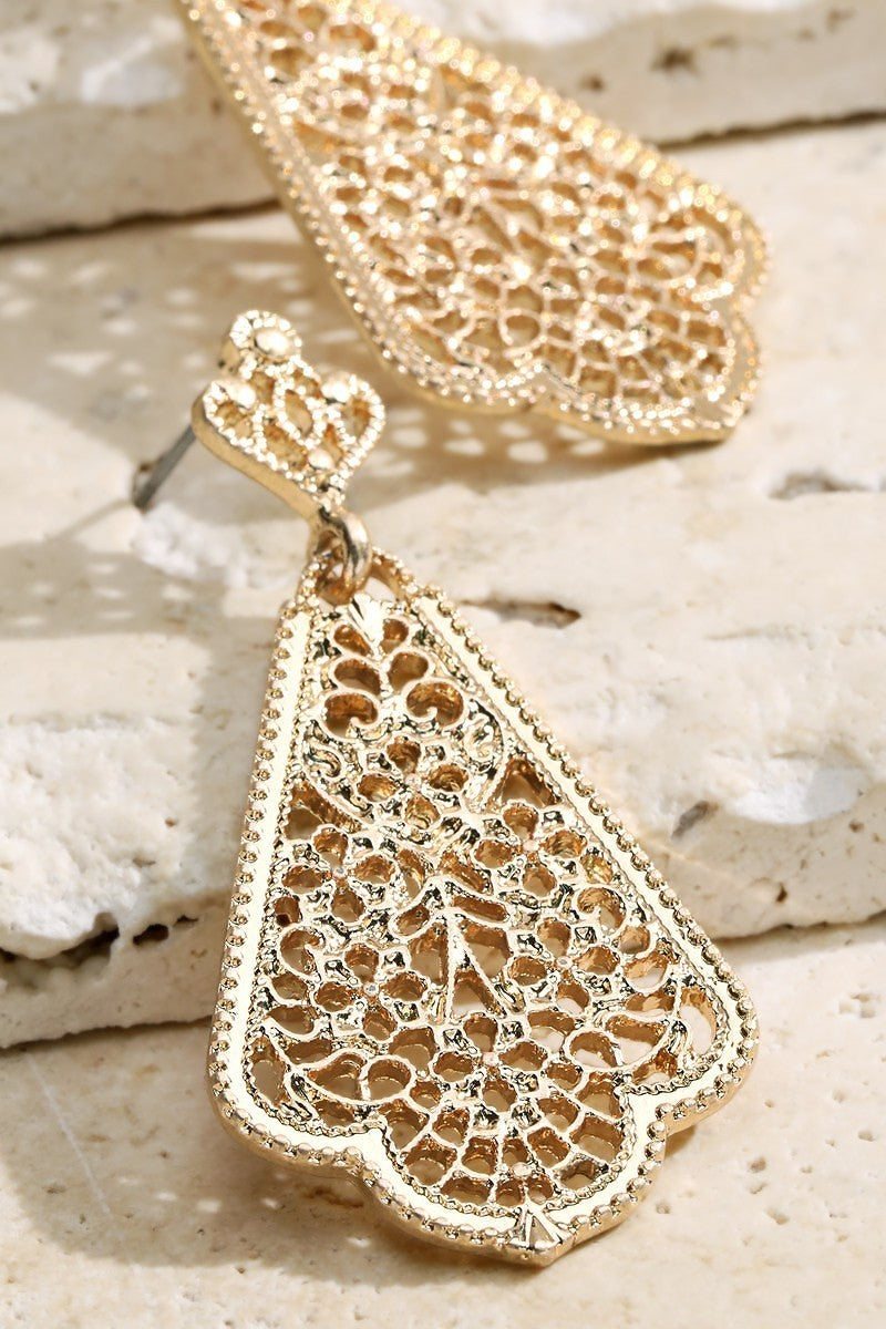 Trapezoid Gold Statement Earrings