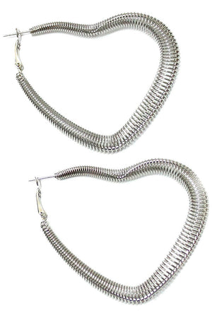 Open image in slideshow, Heart Textured Hoop Earrings
