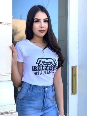 Bulldog White Graphic Tee Shirt