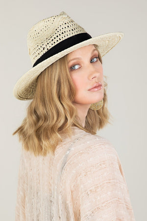 Natural Weave Bohemian Panama Straw Hat